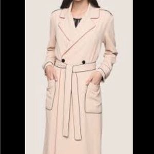 Armani Exchange Beige Trench Coat with Black Accents